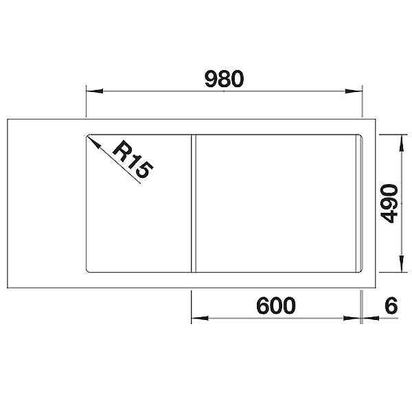 Blanco Divon II 6 S-IF Edelstahlspüle Becken rechts