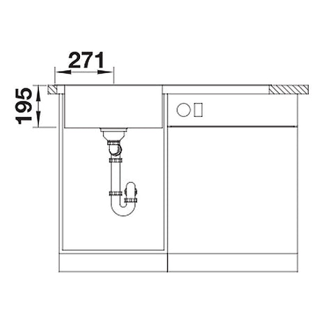 Edelstahlspüle Blanco Divon II 5 S-IF  Becken links