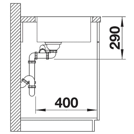 Flachrandspüle Blanco Andano 340/180-IF Becken rechts