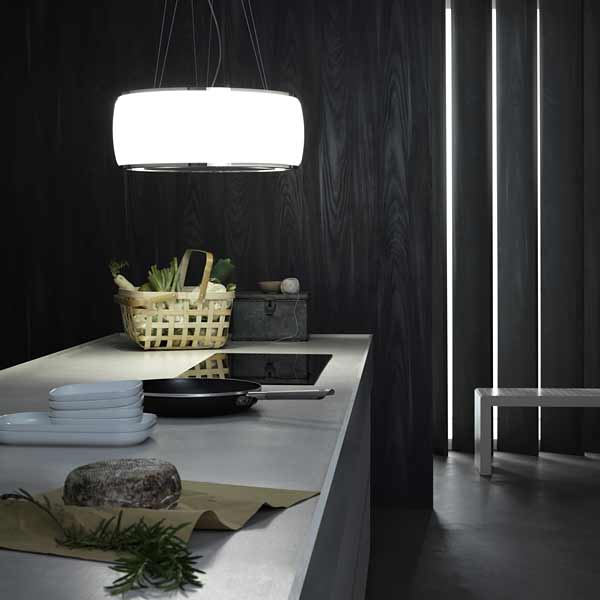 Falmec Soffio Weiß satiniert Inselhaube 58 cm