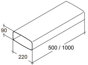 Vierkantrohr ohne Muffe 100 cm