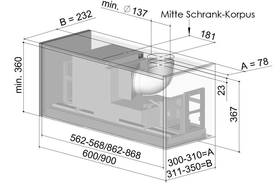 Firstline Unseen BEH FLU Einbauhaube Berbel