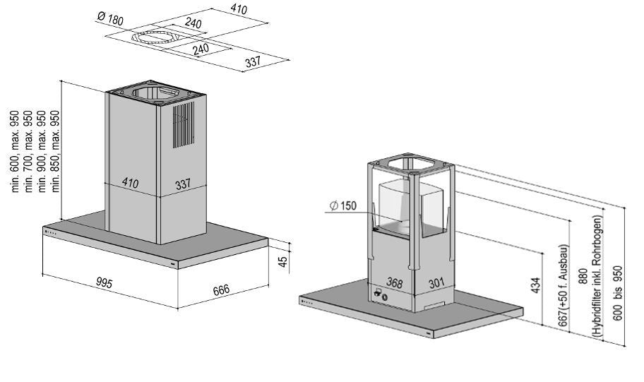 Berbel Inselhaube Glassline  BIH GL
