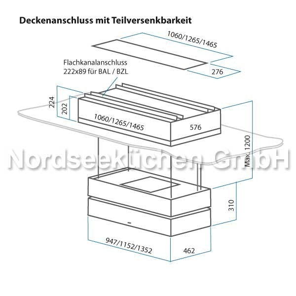 Deckenanschluss teilversenkbar Skyline Berbel
