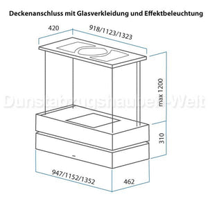 Berbel Deckenanschluss Glasverkleidung + Effektbeleuchtung