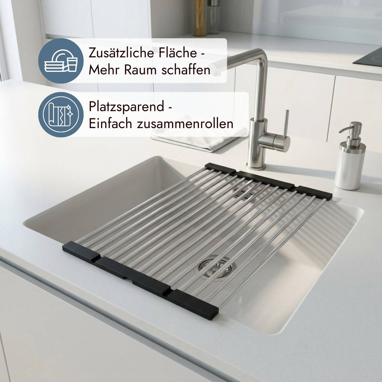 Systemceram Basic Faltmatte Edelstahl 330 x 450 mm passend für alle Spülen