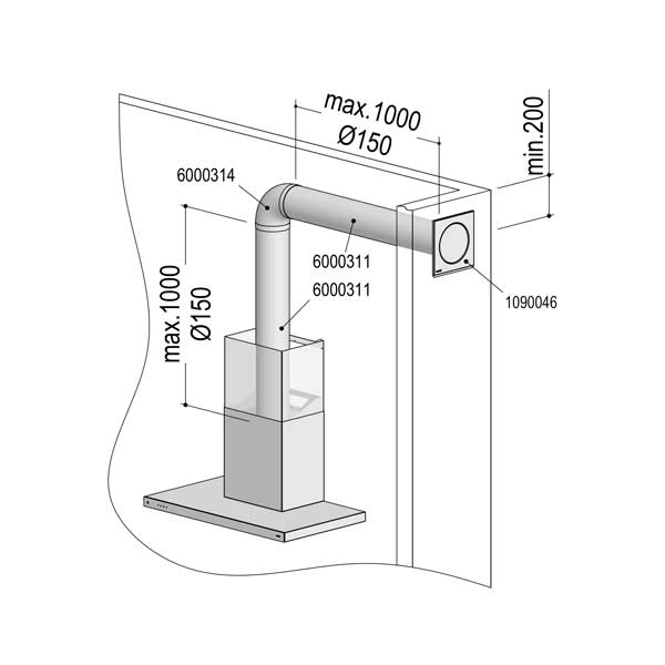 Berbel Abluft-Set I Rund 150 bT