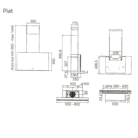 Elica Kamin-Kit für Wandhauben - Edelstahl
