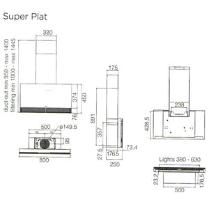 Elica Kamin-Kit für Wandhauben - Edelstahl