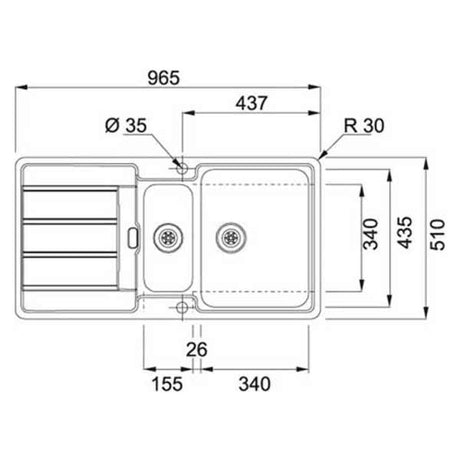 Franke Hydros HDX 254-97 Spüle mit Druckknopfbetätigung