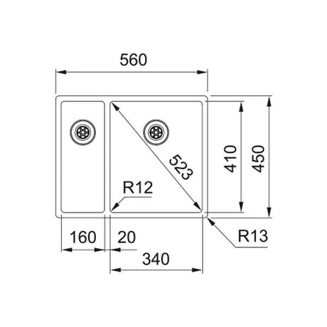 Franke Box BXX 260/160-34-16 Spüle