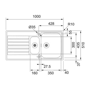 Franke Argos AGX 251-100 G Spüle 