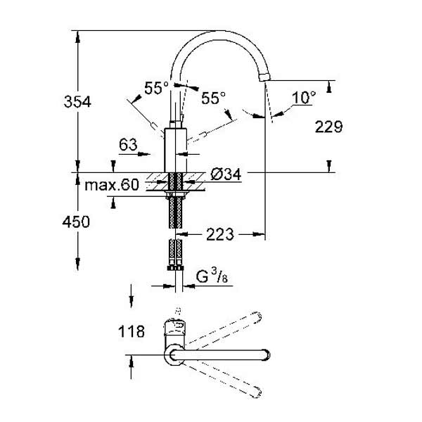 Grohe Concetto Arco Armatur für die Küche