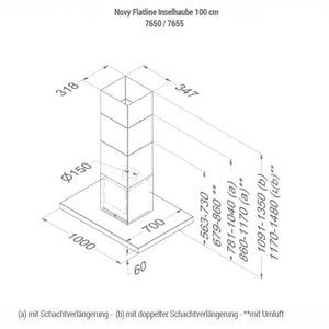 Novy Flatline Insel-/ Wandhaube