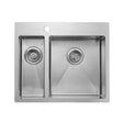 Lavabo Kubus 590 soft Doppelbecken Edelstahl