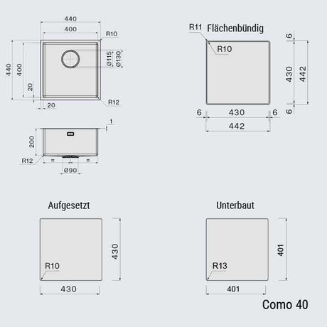 Falmec Como Kollektion Spüle