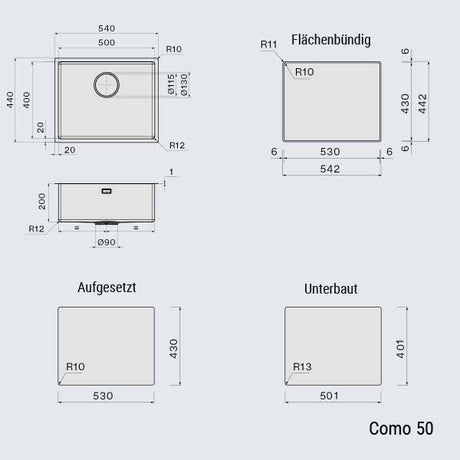 Falmec Como Kollektion Spüle