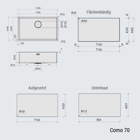 Falmec Como Kollektion Spüle