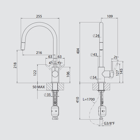 Systemceram Fresh mit herausziehbarem Auslauf