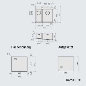 Falmec Spülen Garda 3118 + 1831

