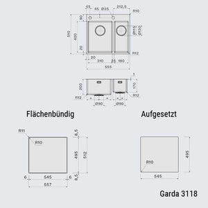 Falmec Spülen Garda 3118 + 1831
