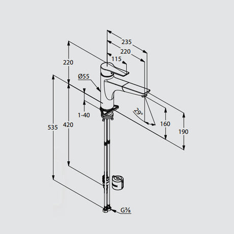 Systemceram Mix mit herausziehbarem Auslauf
