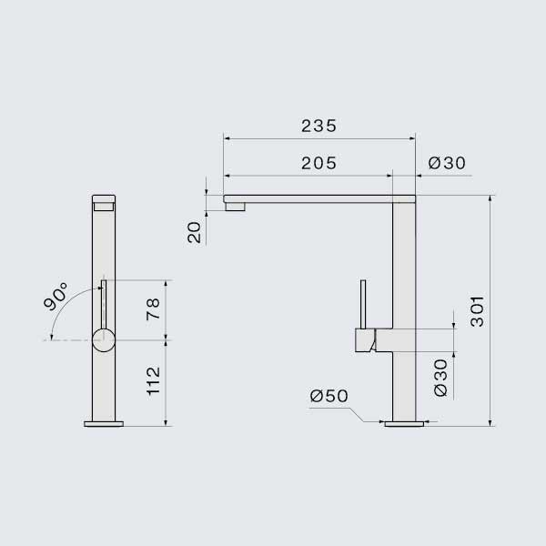 Falmec Armatur Pure Steel Flat