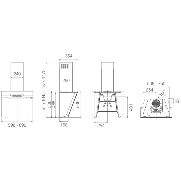 Kopffreihaube Elica Majestic No Drip 
