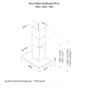 Novy Flatline Insel-/ Wandhaube